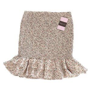 SHE + SKY Smocked Floral Print Skirt with Bottom Ruffle - Size Medium